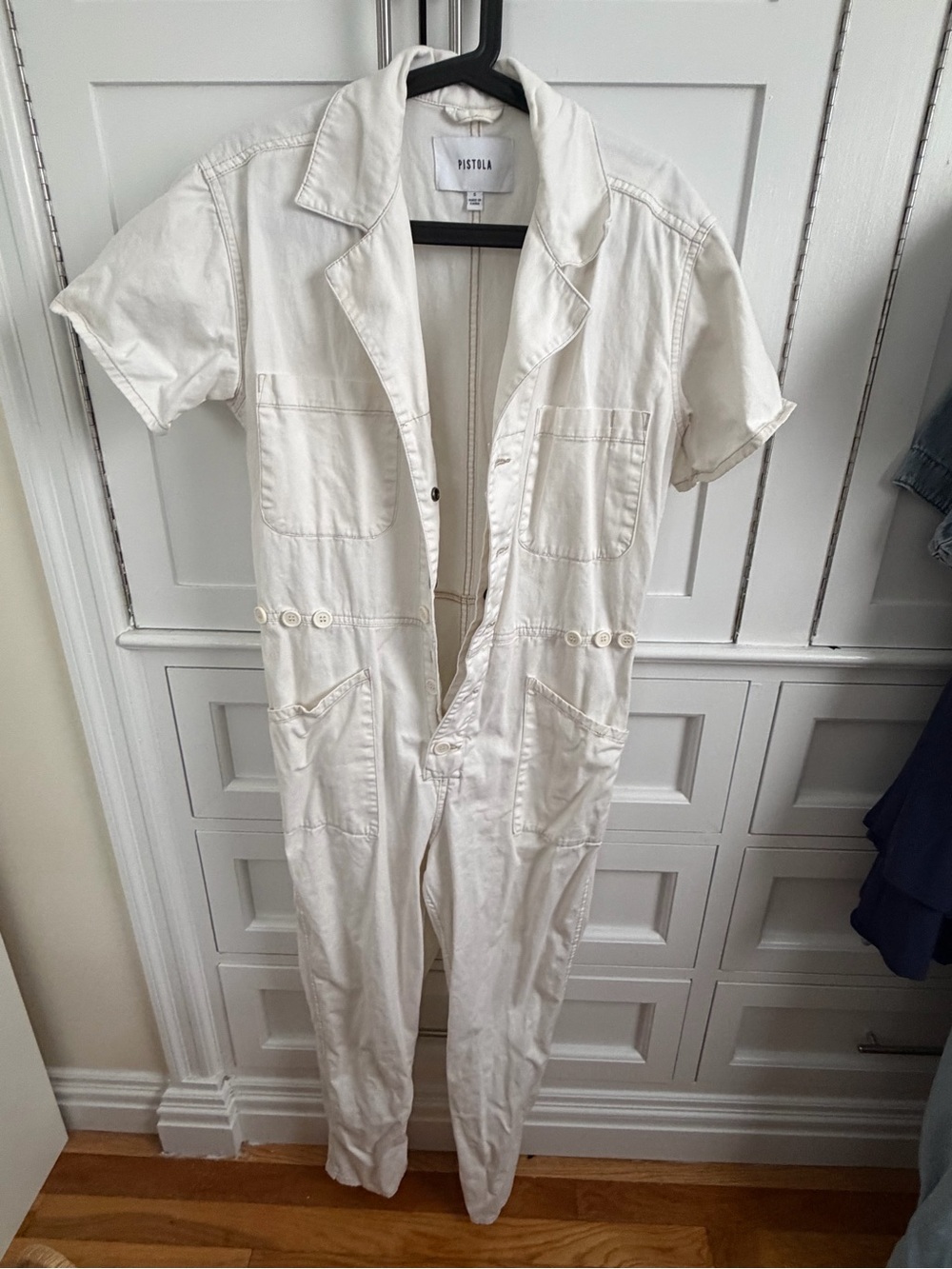 pistola White Short-Sleeve Utility Jumpsuit